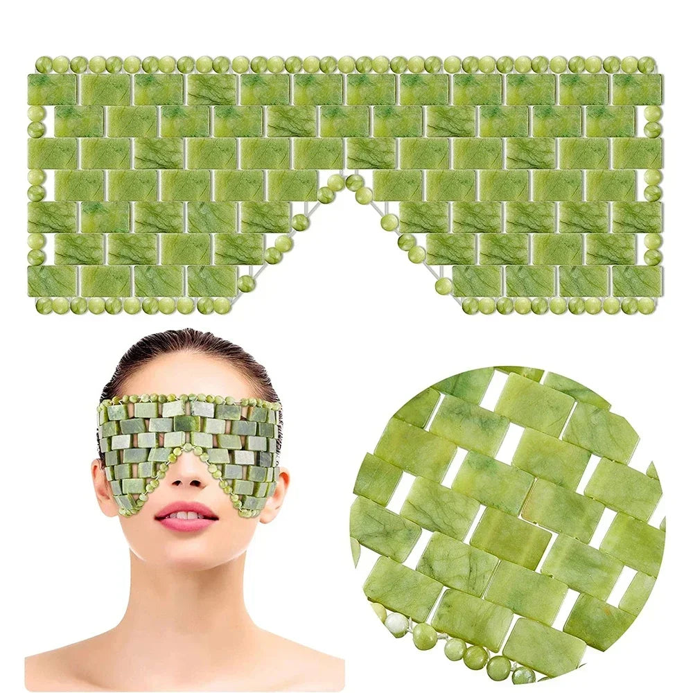 Masque Yeux en Jade — Anti-Poches et Fraîcheur.