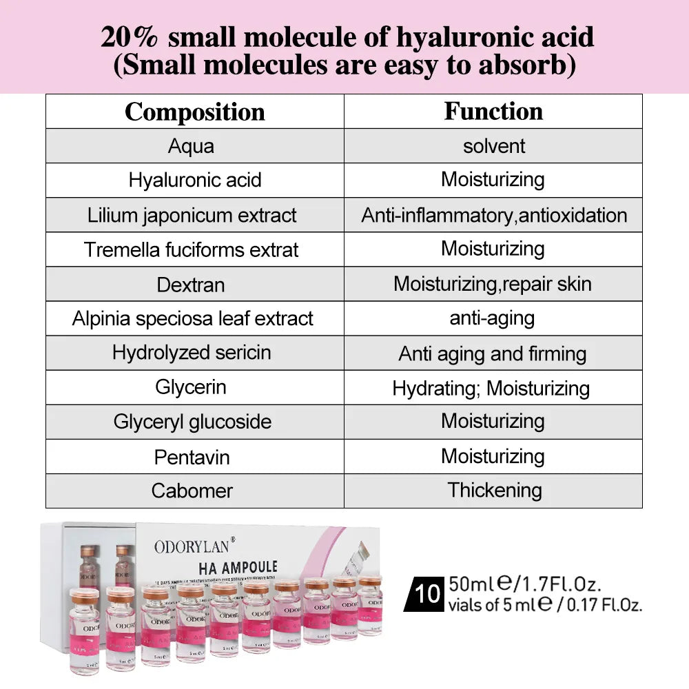 Sérum pour le visage à l'acide hyaluronique Essence Réparation cutanée Rajeunissement Raffermissant Hydratant Hydratation Anti-âge
