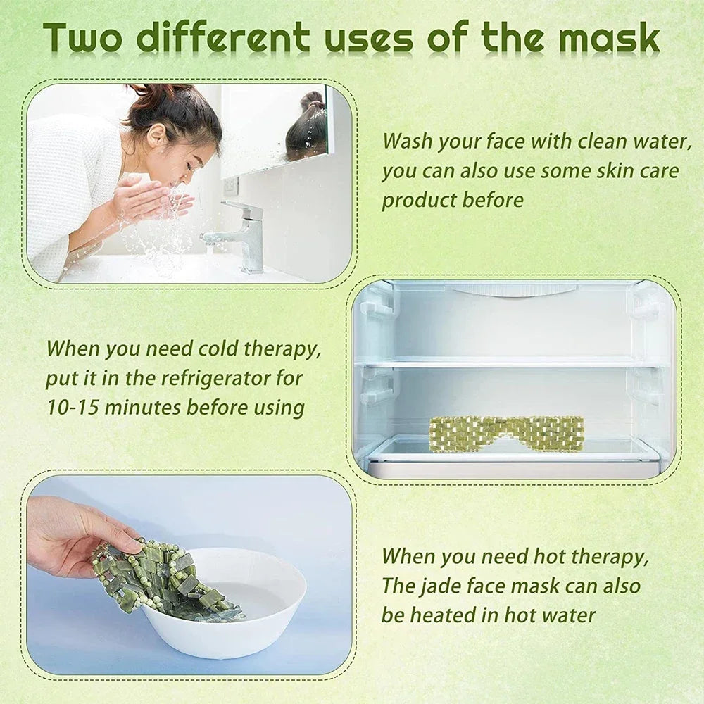 Masque Yeux en Jade — Anti-Poches et Fraîcheur.
