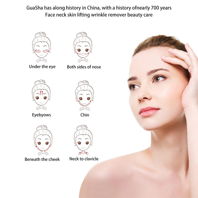 Gua Sha en pierre de jade, rituel visage anti-fatigue