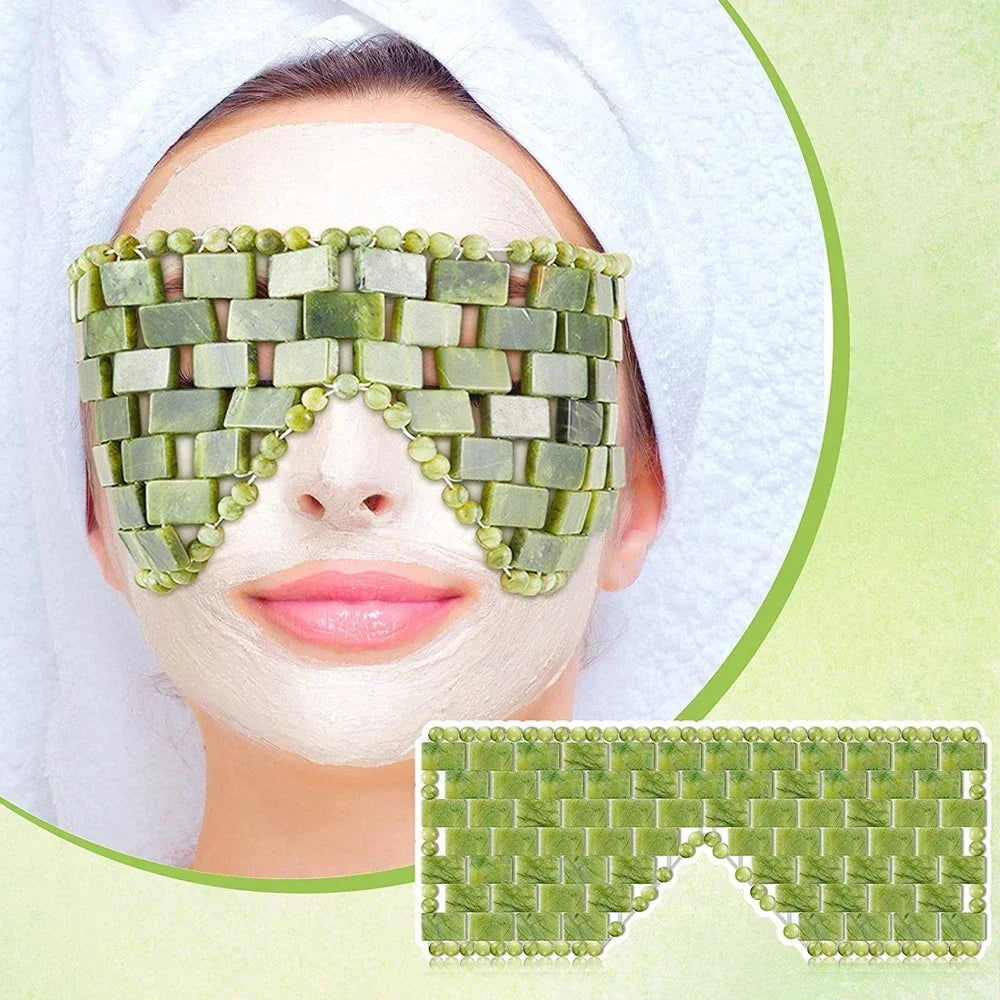 Masque Yeux en Jade — Anti-Poches et Fraîcheur.