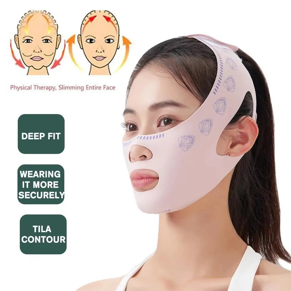 Masque Liftant V-Face Respirant - Réducteur de Double Menton et Sculpteur de Contours.