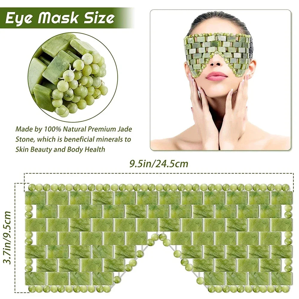 Masque Yeux en Jade — Anti-Poches et Fraîcheur.