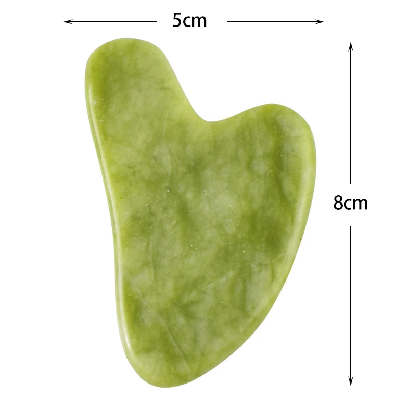 Gua Sha en pierre de jade, rituel visage anti-fatigue