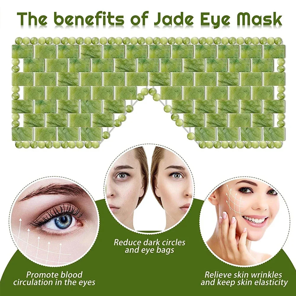Masque Yeux en Jade — Anti-Poches et Fraîcheur.