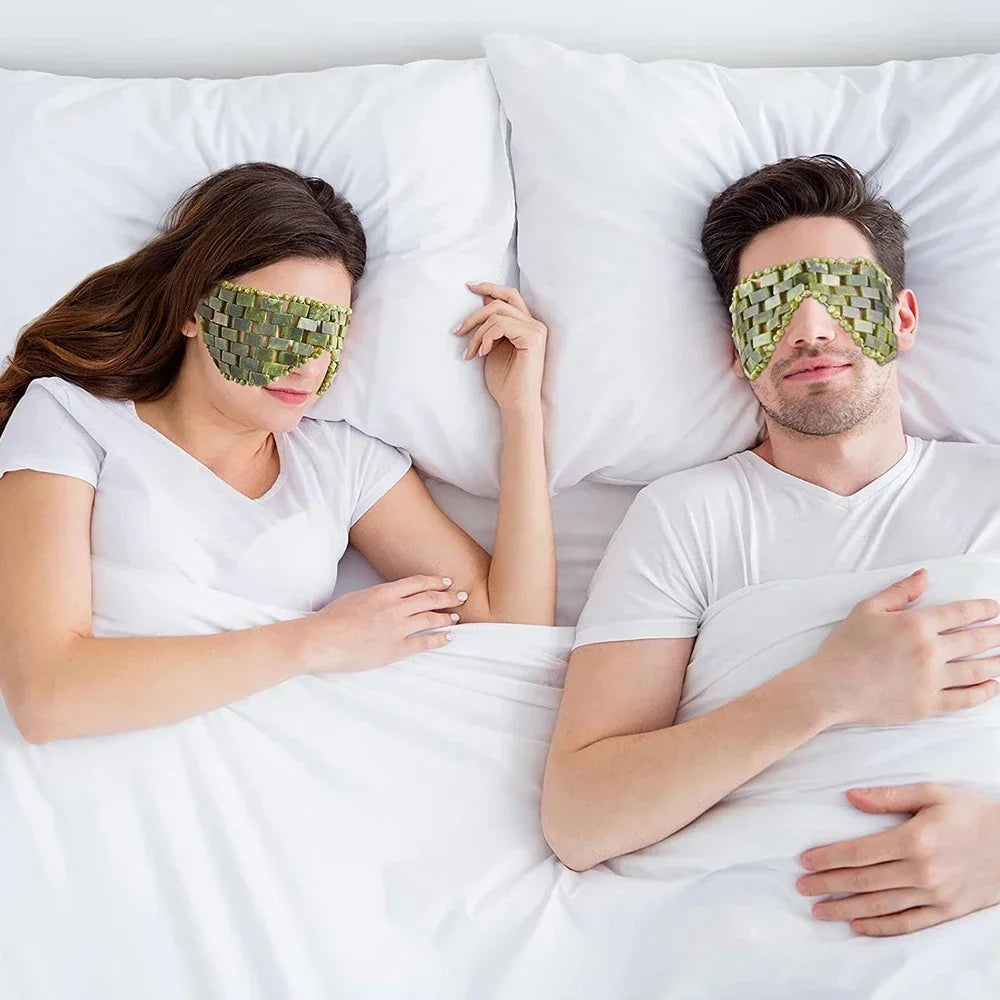 Masque Yeux en Jade — Anti-Poches et Fraîcheur.